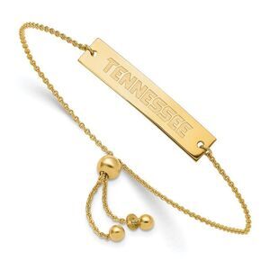 14K Yellow Gold Plated Sterling Silver Tennessee Adj Bracelet, 9 Inch